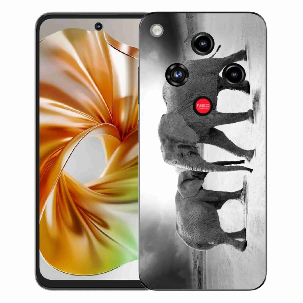 ZTE Nubia Focus 2 zselés tok mmCase - fekete és fehér elefántok