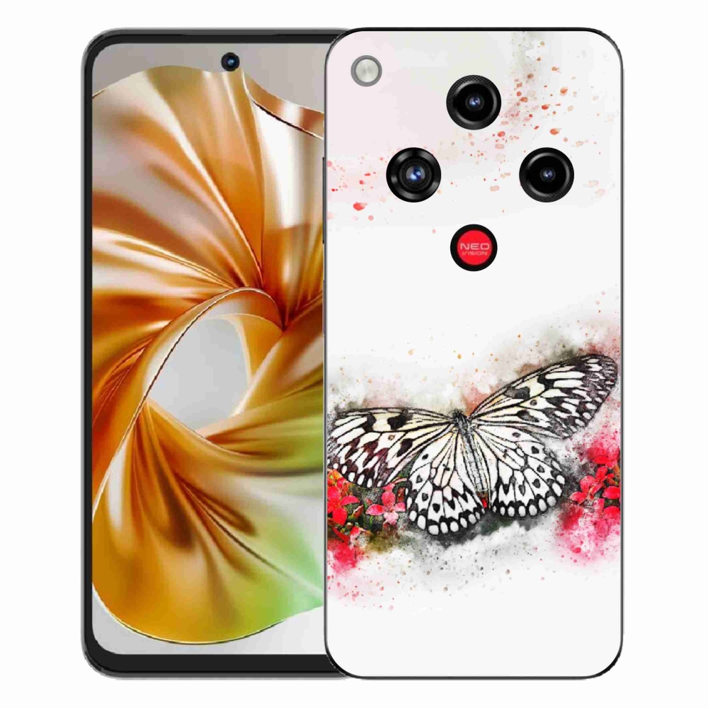 ZTE Nubia Focus 2 zselés tok mmCase - fekete-fehér pillangó