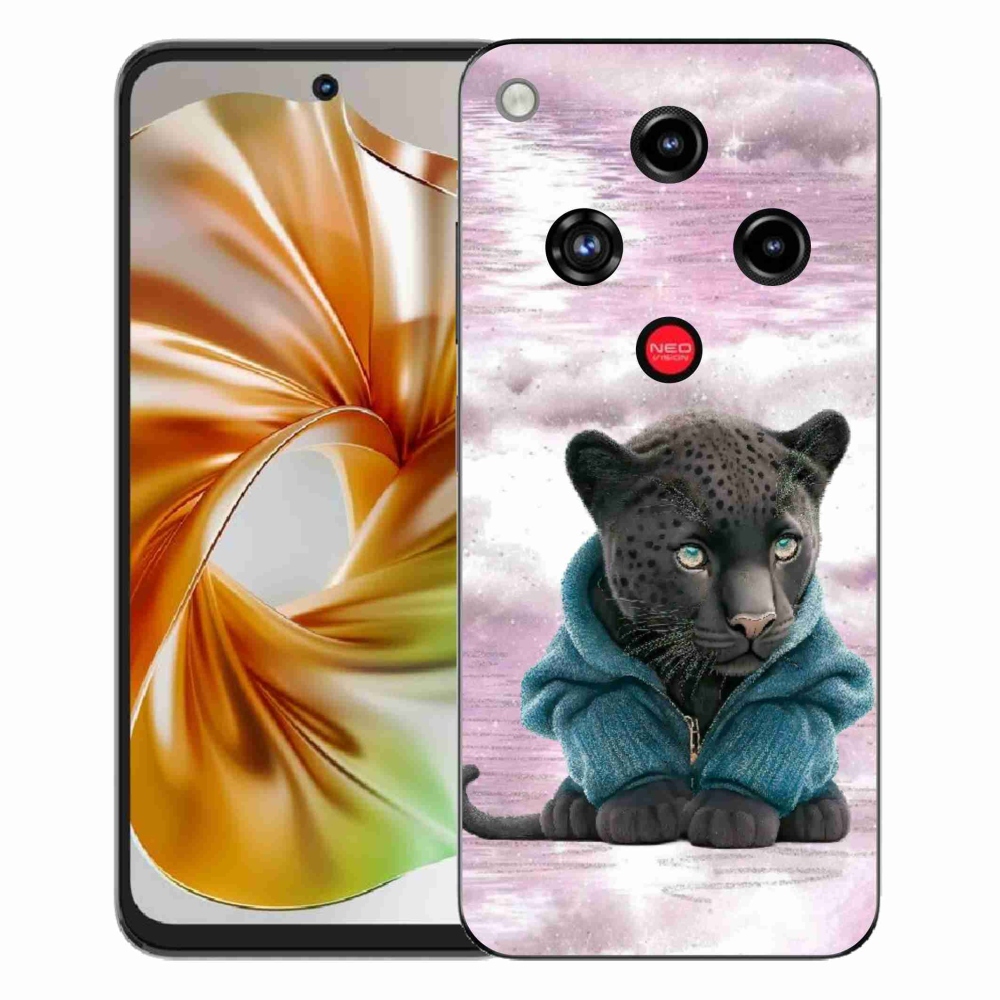ZTE Nubia Focus 2 zselés tok mmCase - fekete párduc pulóverben