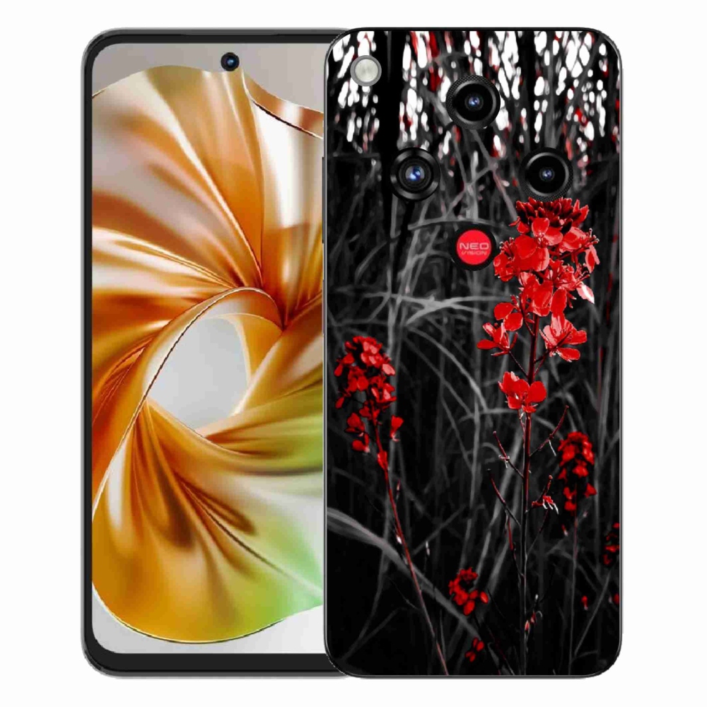 ZTE Nubia Focus 2 zselés borító mmCase - piros növényhez