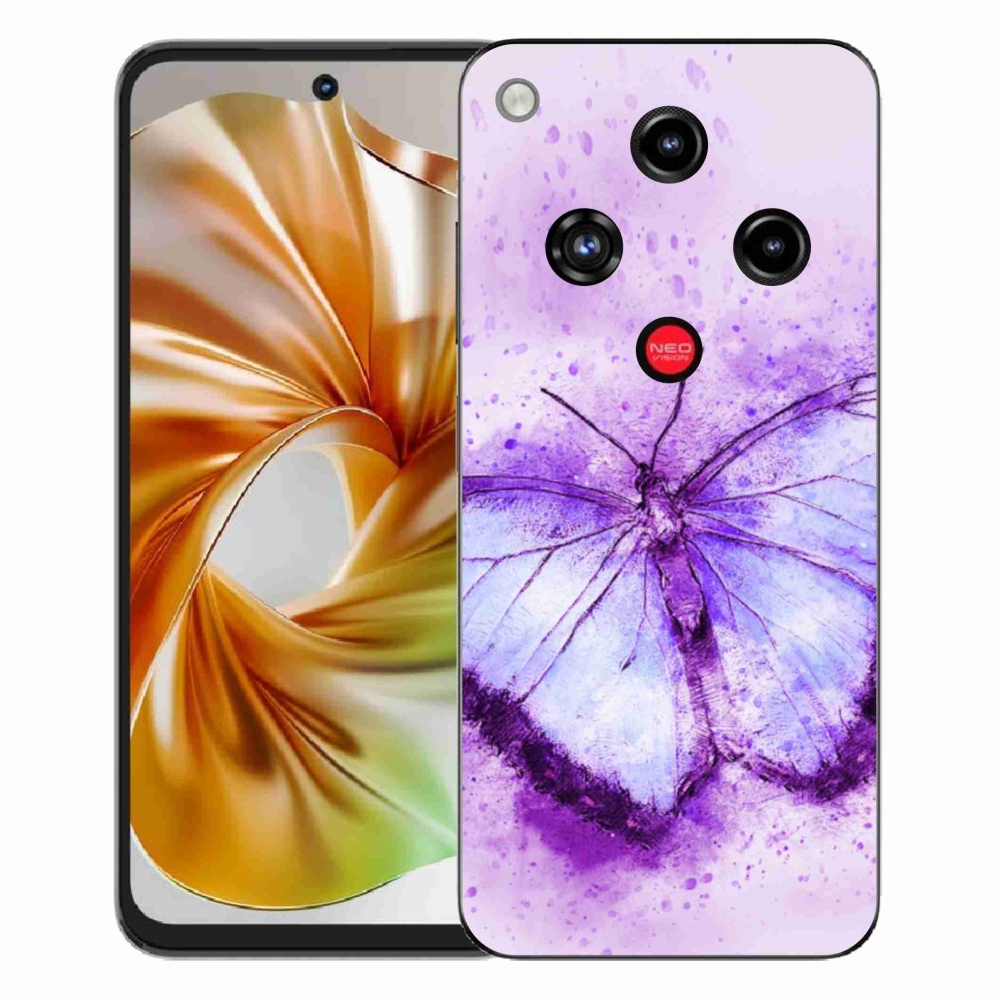 ZTE Nubia Focus 2 zselés tok mmCase - lila pillangó