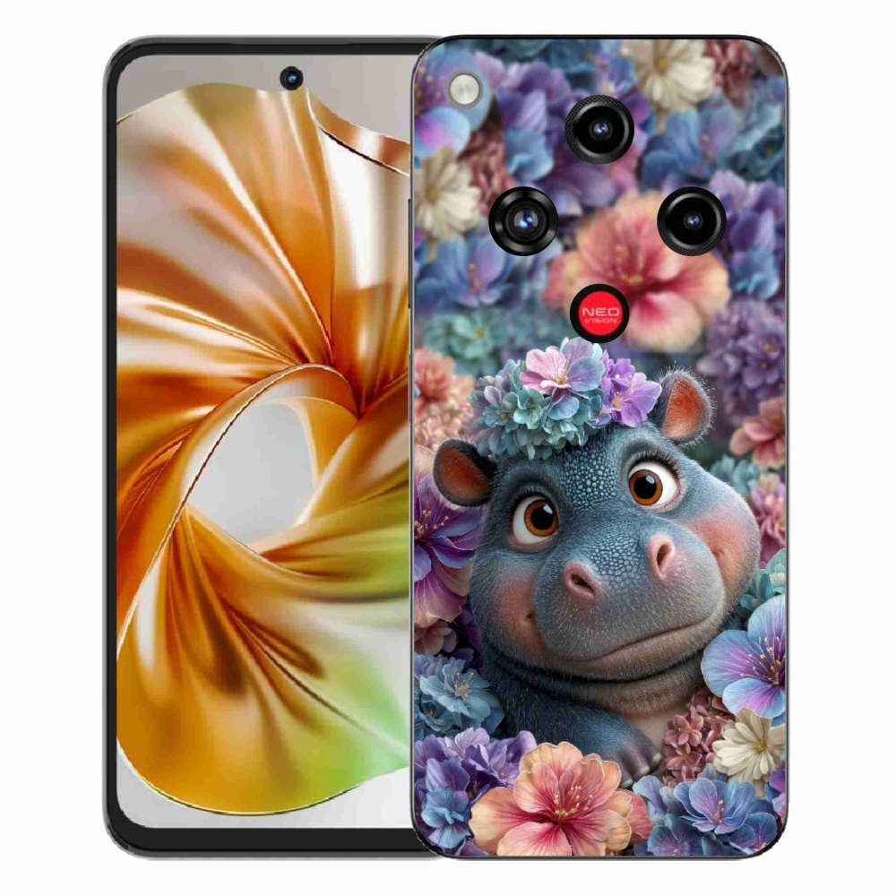 ZTE Nubia Focus 2 zselés borító mmCase - víziló virágokban