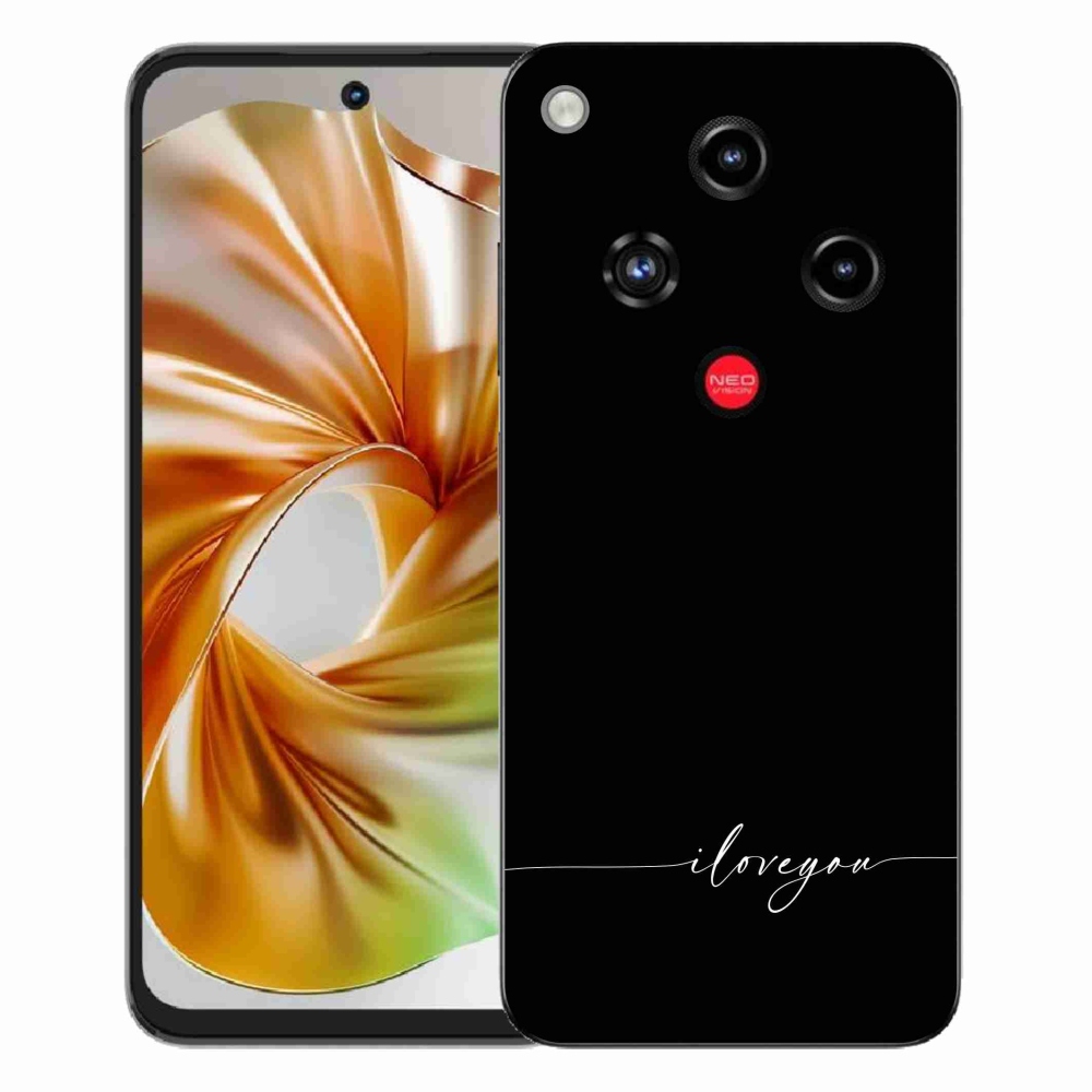 ZTE Nubia Focus 2 zselés tok mmCase - Szeretlek fekete háttérrel