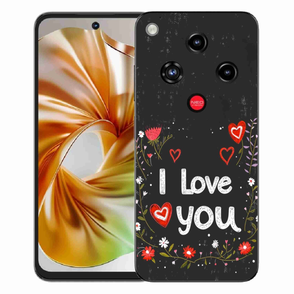 ZTE Nubia Focus 2 zselés tok mmCase - Szeretlek fekete háttérrel