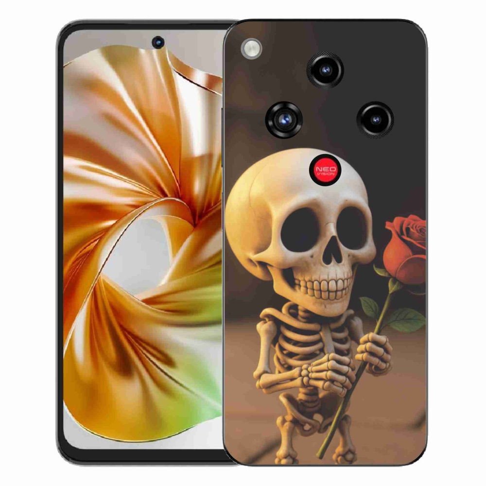 ZTE Nubia Focus 2 zselés tok mmCase - csontváz rózsával