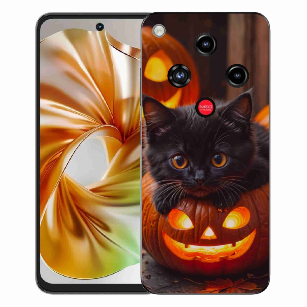 ZTE Nubia Focus 2 zselés borító mmCase - cica és tök - a ZTE Nubia Focus 2 számára