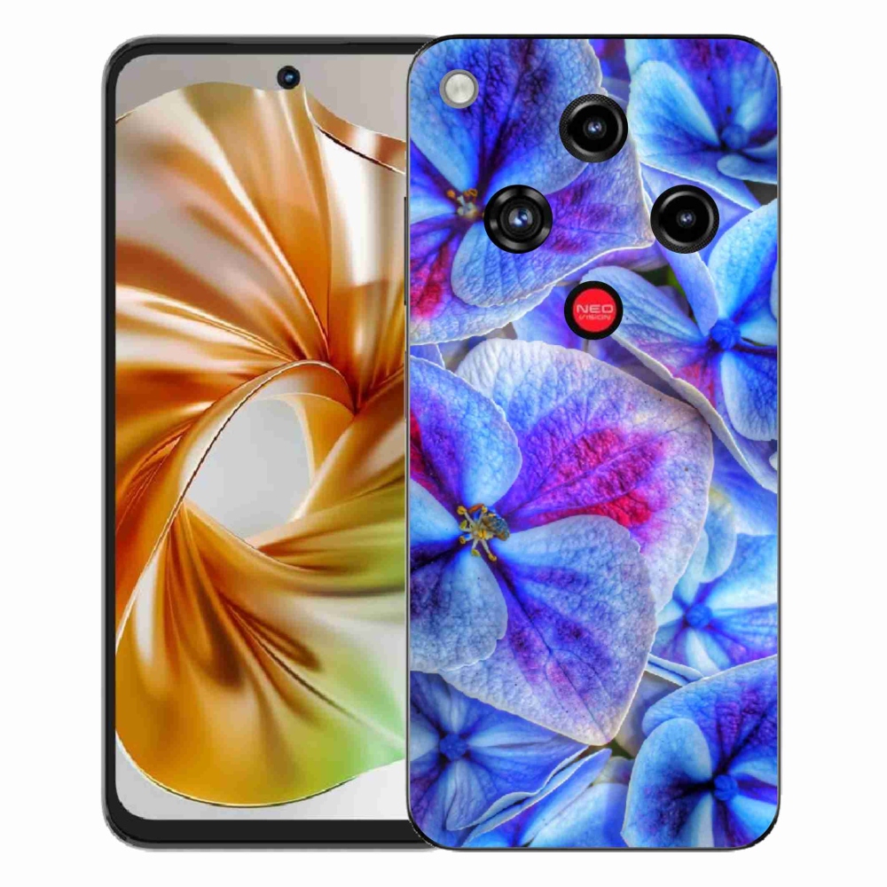 ZTE Nubia Focus 2 zselés tok mmCase - kék virágok 1