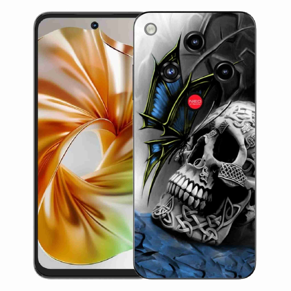 ZTE Nubia Focus 2 zselés tok mmCase - pillangó és koponya