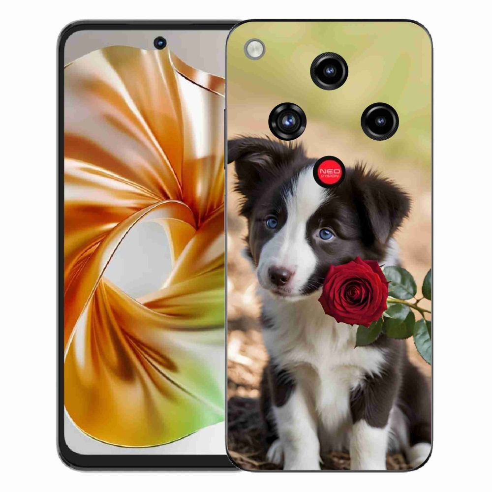 ZTE Nubia Focus 2 zselés borító mmCase - aranyos border collie rózsával