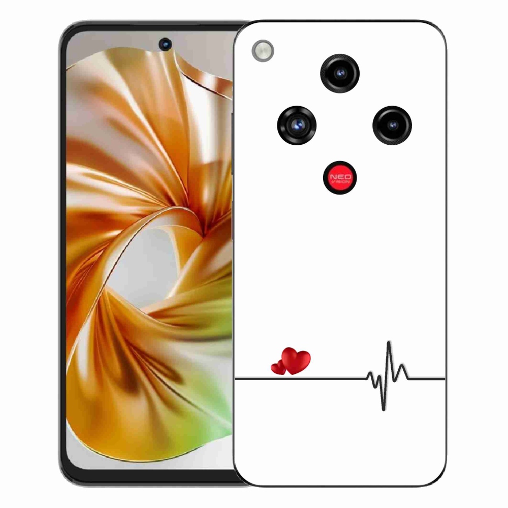 ZTE Nubia Focus 2 zselés borító mmCase - szív és szívverés fehér háttérrel