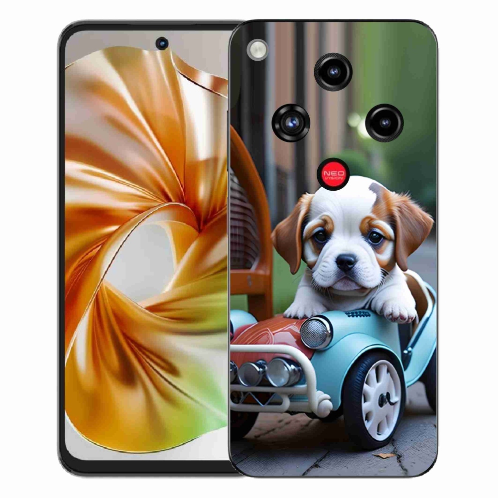 ZTE Nubia Focus 2 zselés borító mmCase - kiskutya retro autóban
