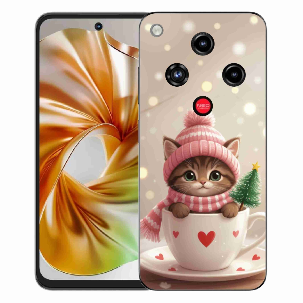 ZTE Nubia Focus 2 zselés borító mmCase - Karácsonyi cica a csészében