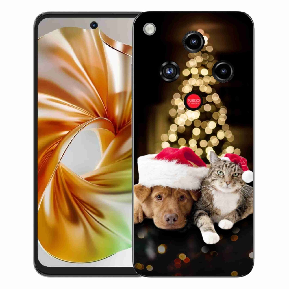 ZTE Nubia Focus 2 zselés tok mmCase - Karácsonyi kutya és macska
