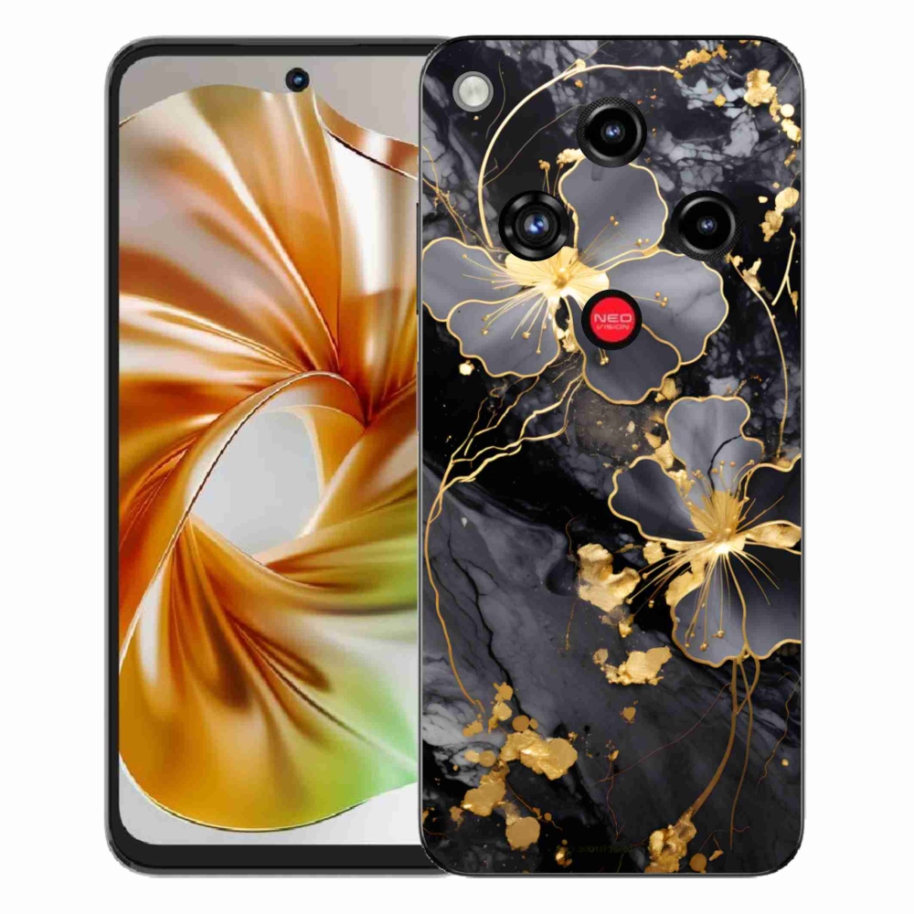 ZTE Nubia Focus 2 zselés tok mmCase - arany virágok