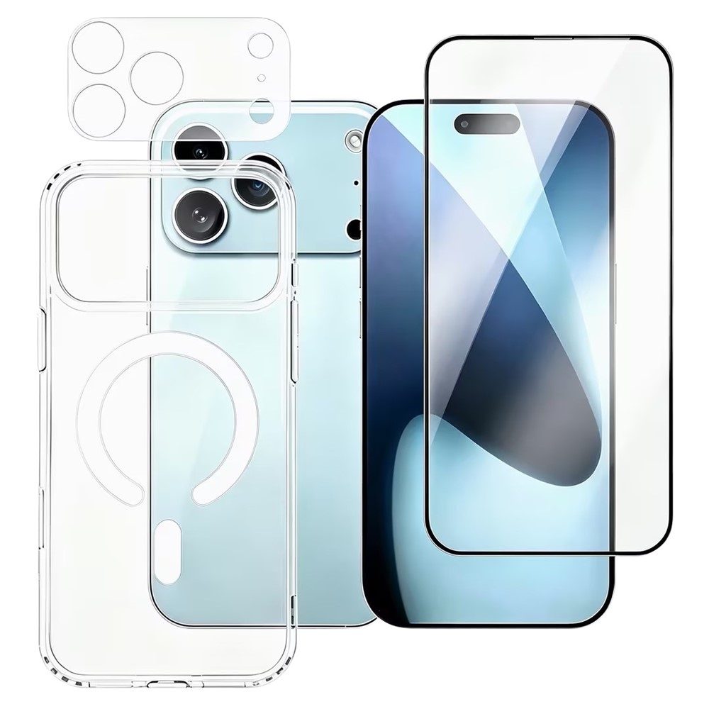 Gél tok és teljes felületű edzett üveg + kamera védőüveg az iPhone 18 Pro Max-hoz