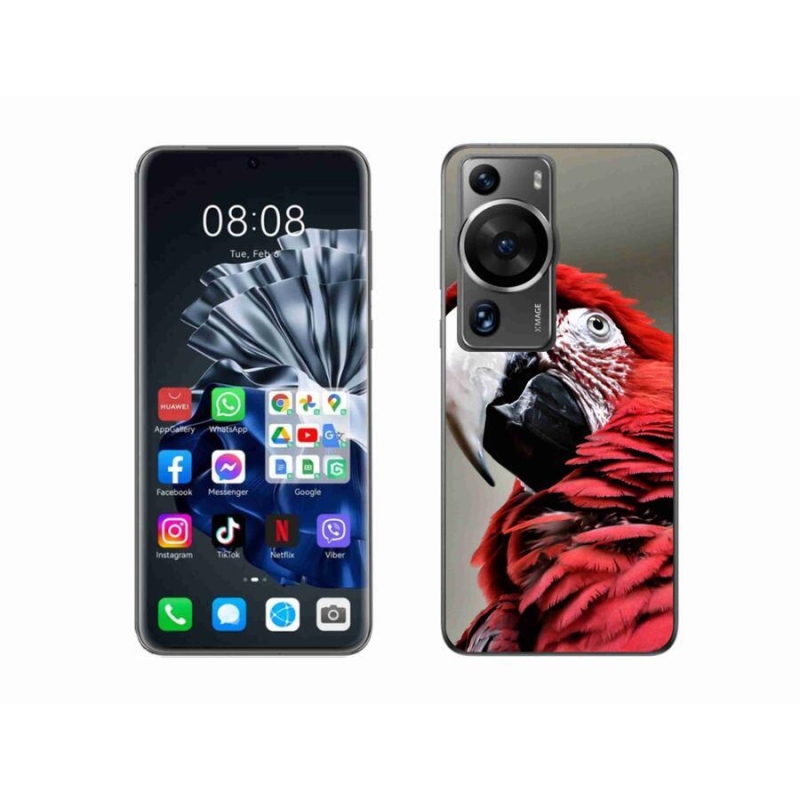 Gél tok mmCase a Huawei P60 Pro készülékhez - papagáj ara piros