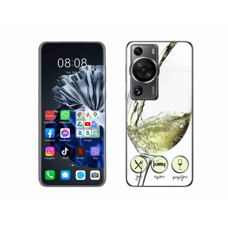 Gél tok mmCase a Huawei P60 Pro készülékhez - borospohár fehér