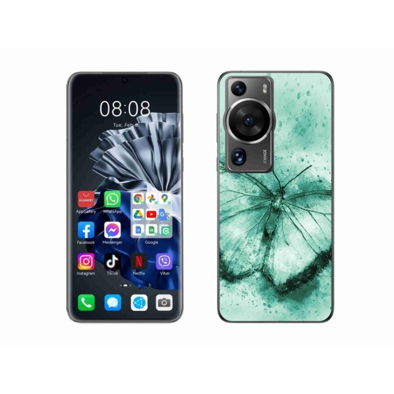 Gél tok mmCase a Huawei P60 Pro készülékhez - zöld pillangó