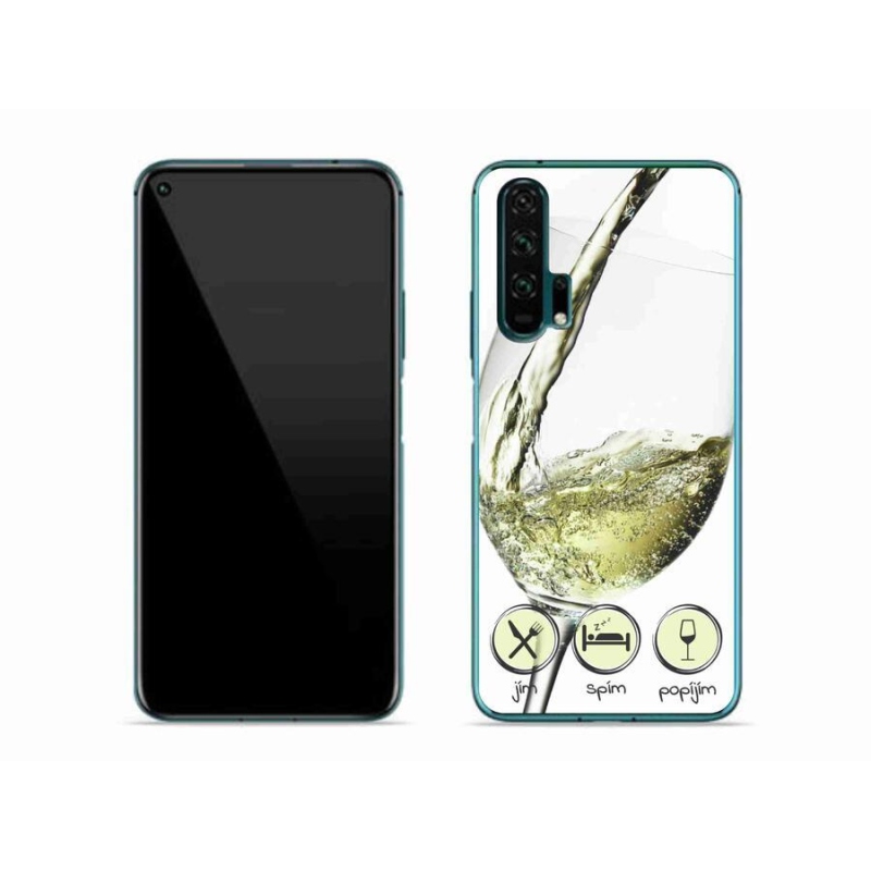 Gél tok mmCase a Honor 20 Pro készülékhez - borospohár fehér