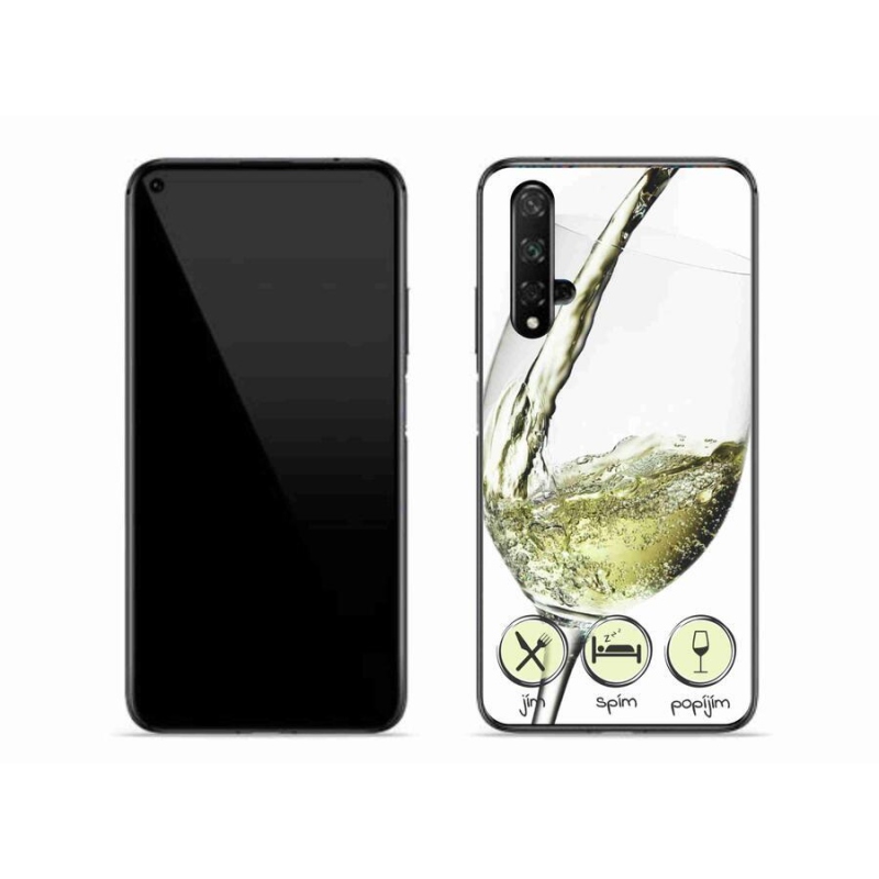 Gél tok mmCase a Honor 20-hoz - borospohár fehér