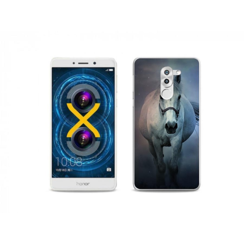 Gél tok mmCase a Honor 6X számára - futó fehér ló