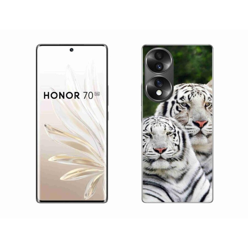 Gél tok mmCase a Honor 70-hez - fehér tigrisek