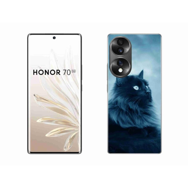 Gél tok mmCase for Honor 70 - fekete macska 1
