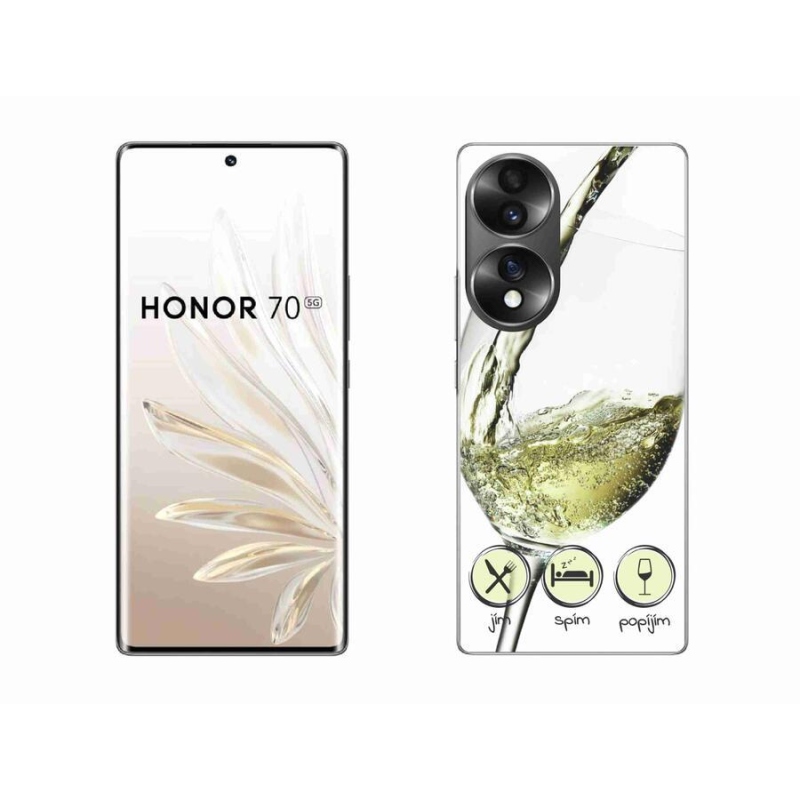 Gél tok mmCase for Honor 70 - borospohár fehér