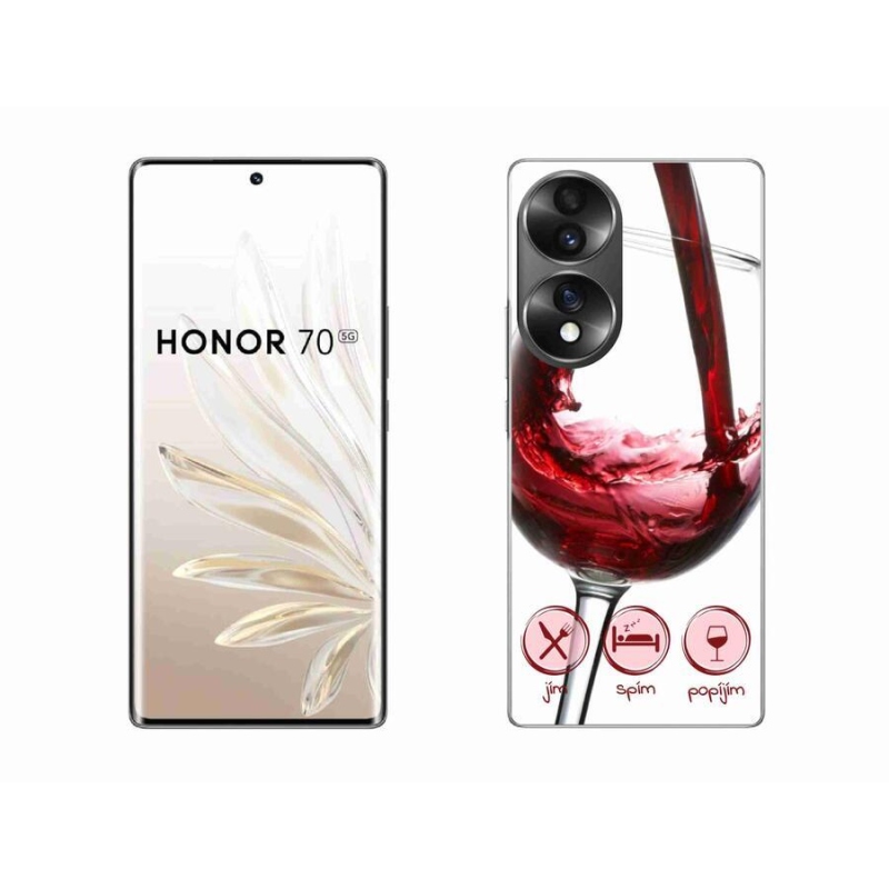 Gél tok mmCase for Honor 70 - borospohár piros