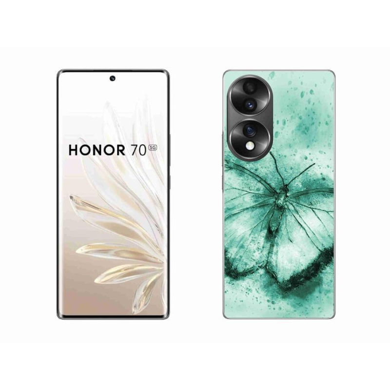 Gél tok mmCase a Honor 70-hez - zöld pillangó