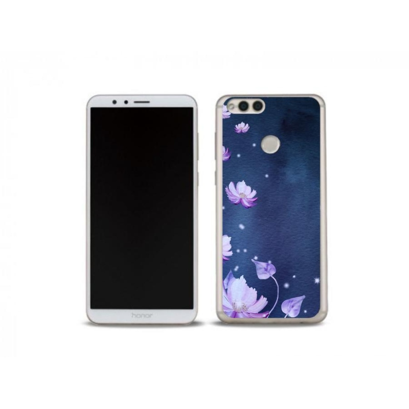 Gél tok mmCase a Honor 7X számára - hulló virágok