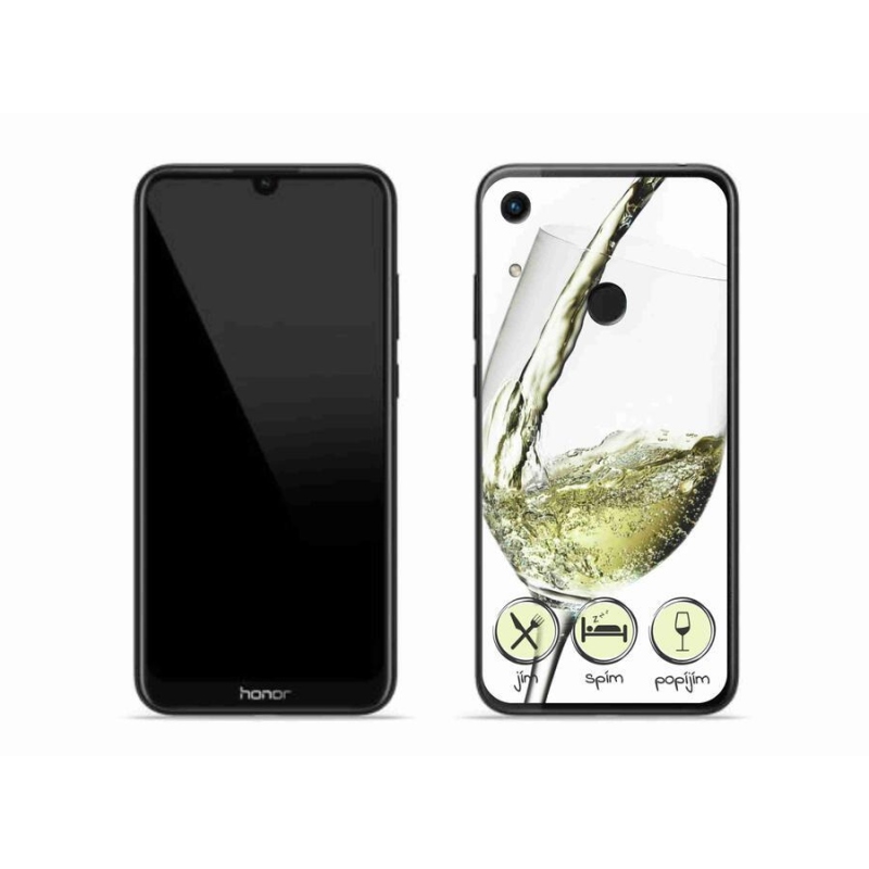 Gél tok mmCase a Honor 8A számára - borospohár fehér