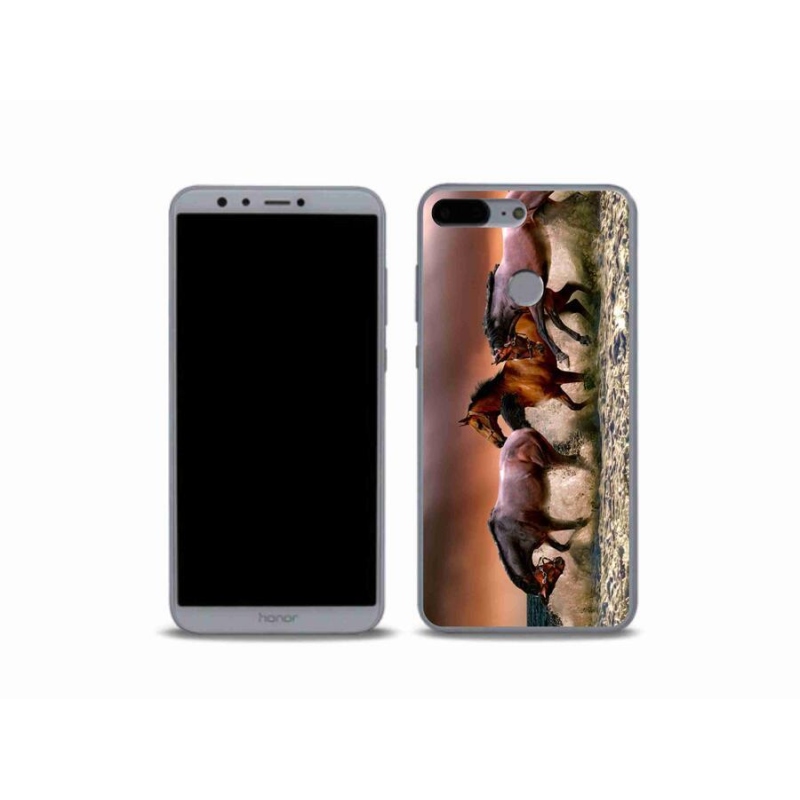 Gél tok mmCase a Honor 9 Lite számára - lovak 1
