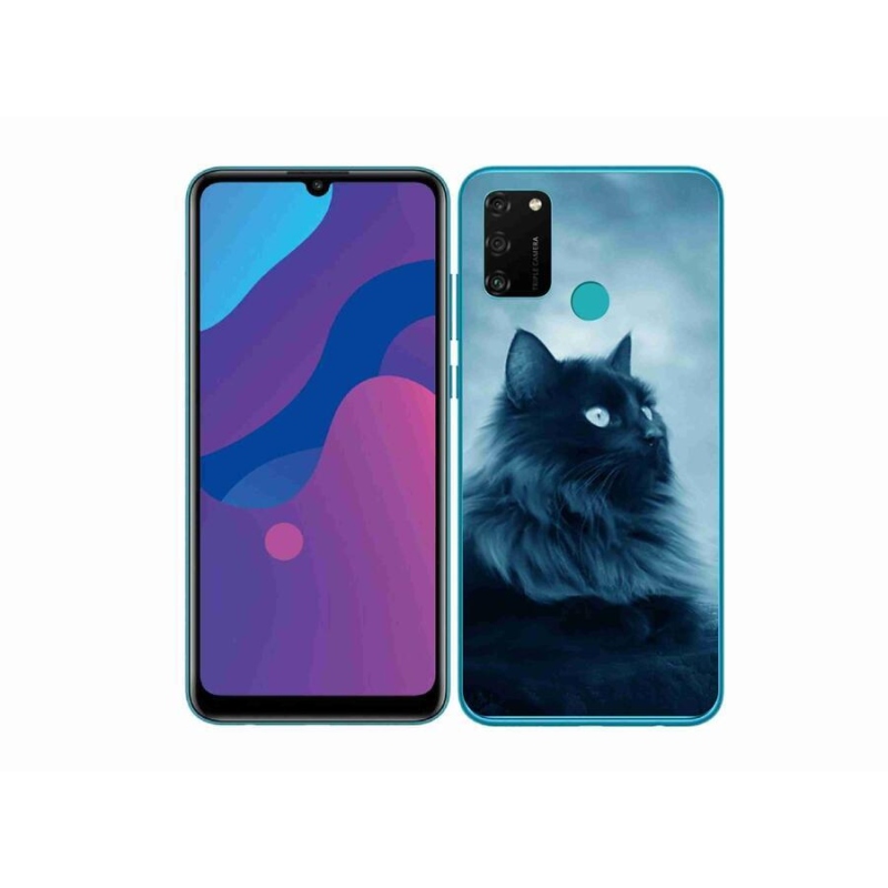 Gél tok mmCase a Honor 9A-hoz - fekete cat 1