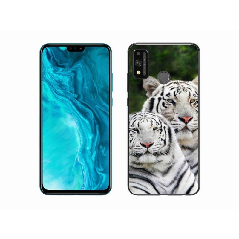 Gél tok mmCase a Honor 9X Lite készülékhez - fehér tigrisek