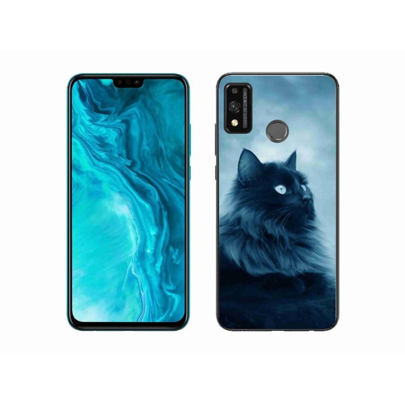 Gél tok mmCase a Honor 9X Lite-hoz - fekete macska 1