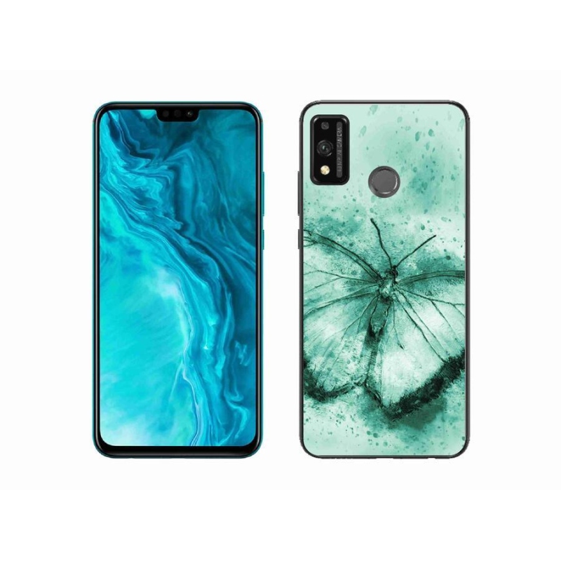 Gél tok mmCase a Honor 9X Lite készülékhez - zöld pillangó
