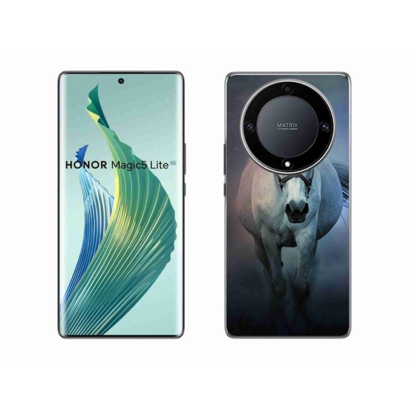 Gél tok mmCase a Honor Magic 5 Lite 5G számára - futó fehér ló