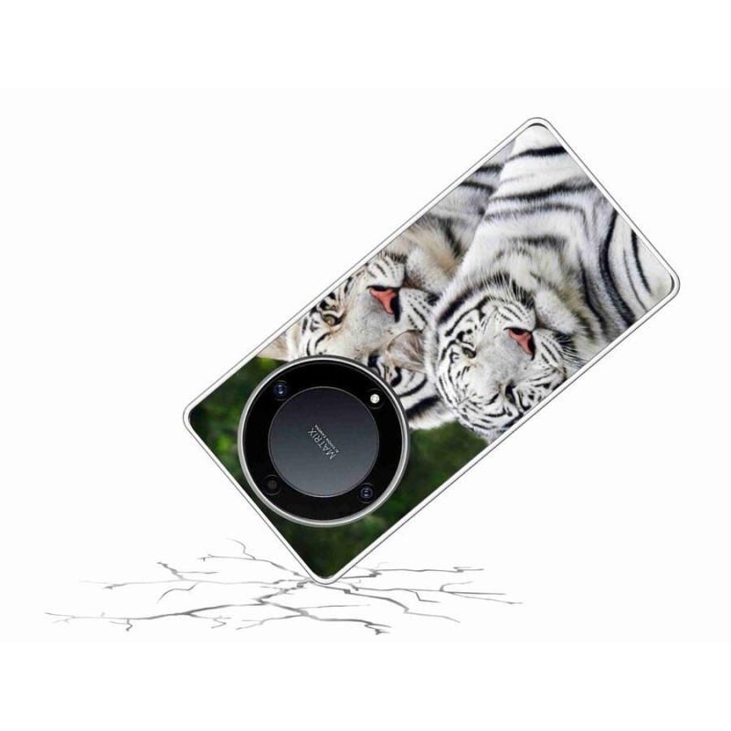 Gél tok mmCase a Honor Magic 5 Lite 5G számára - fehér tigrisek