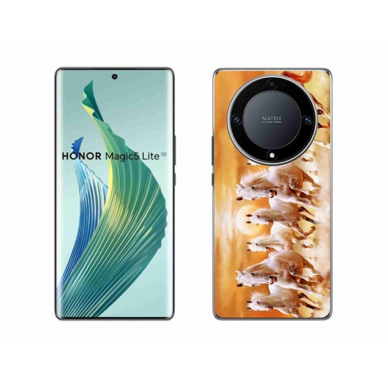 Gél tok mmCase a Honor Magic 5 Lite 5G számára - lovak 2
