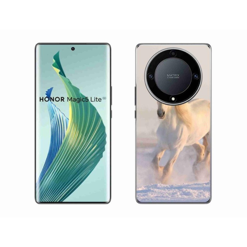 Gél tok mmCase a Honor Magic 5 Lite 5G számára - ló a hóban