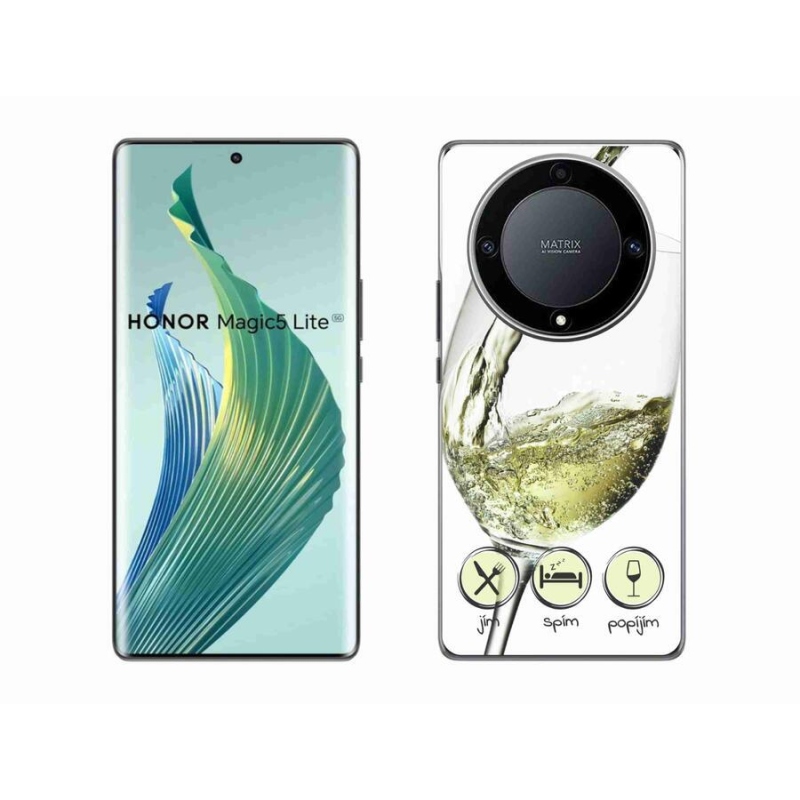Gél tok mmCase a Honor Magic 5 Lite 5G számára - borospohár fehér