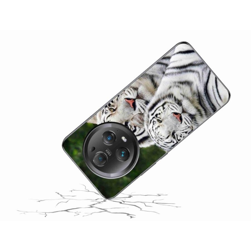 Gél tok mmCase a Honor Magic 5 Pro 5G számára - fehér tigrisek