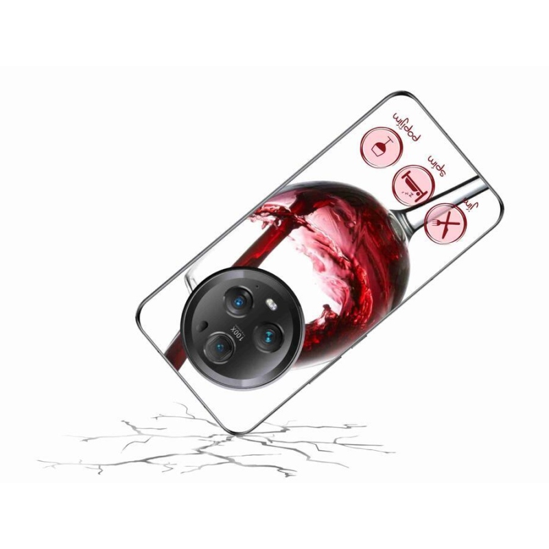 Gél tok mmCase a Honor Magic 5 Pro 5G készülékhez - borospohár piros