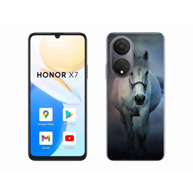 Gél tok mmCase a Honor X7 számára - futó fehér ló