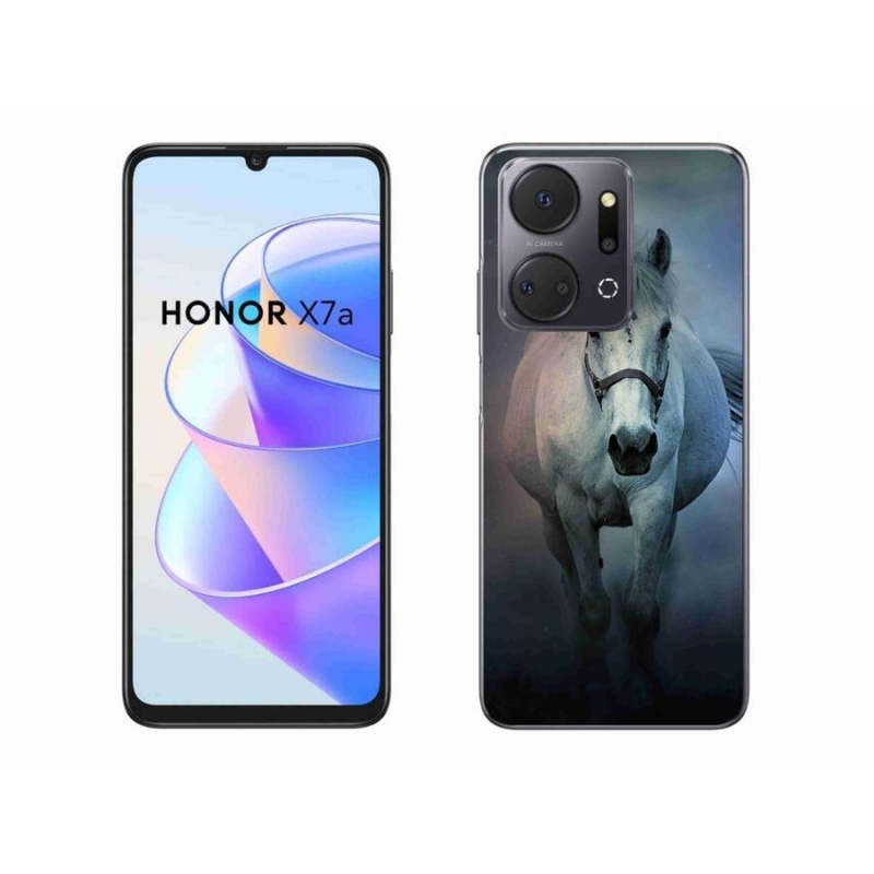 Gél tok mmCase a Honor X7a számára - futó fehér ló