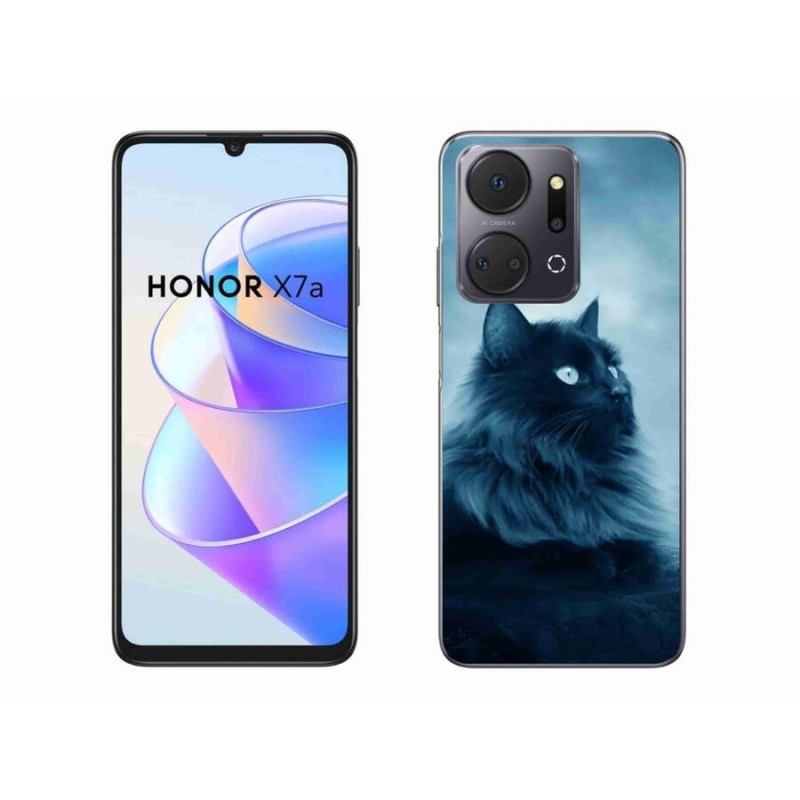 Gél tok mmCase a Honor X7a készülékhez - fekete macska 1