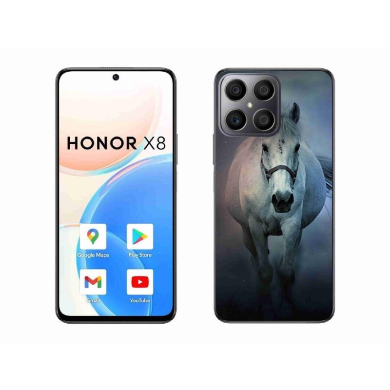 Gél tok mmCase a Honor X8 4G számára - futó fehér ló