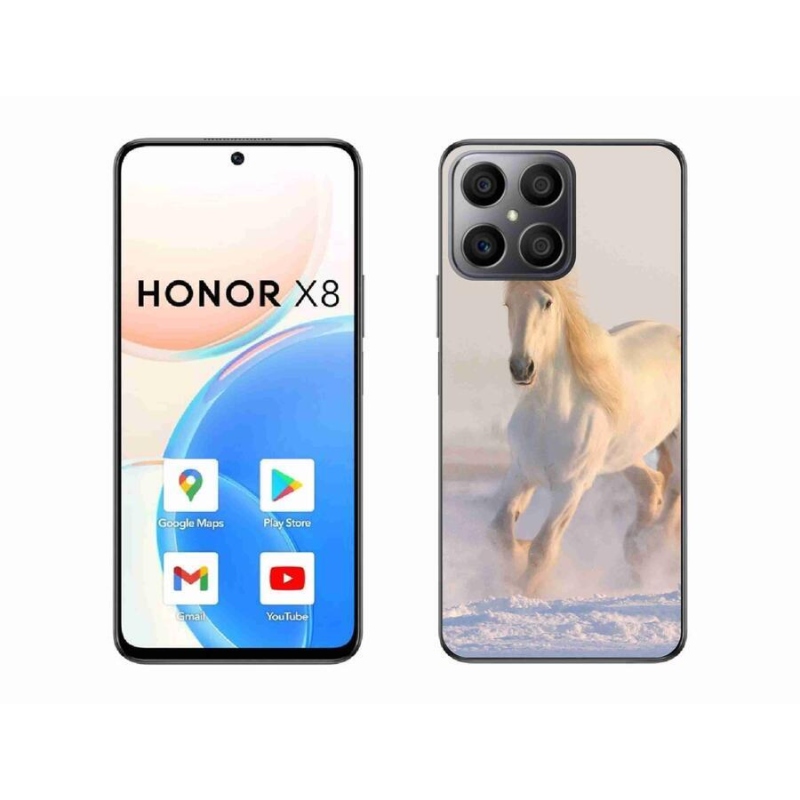 Gél tok mmCase a Honor X8 4G számára - ló a hóban