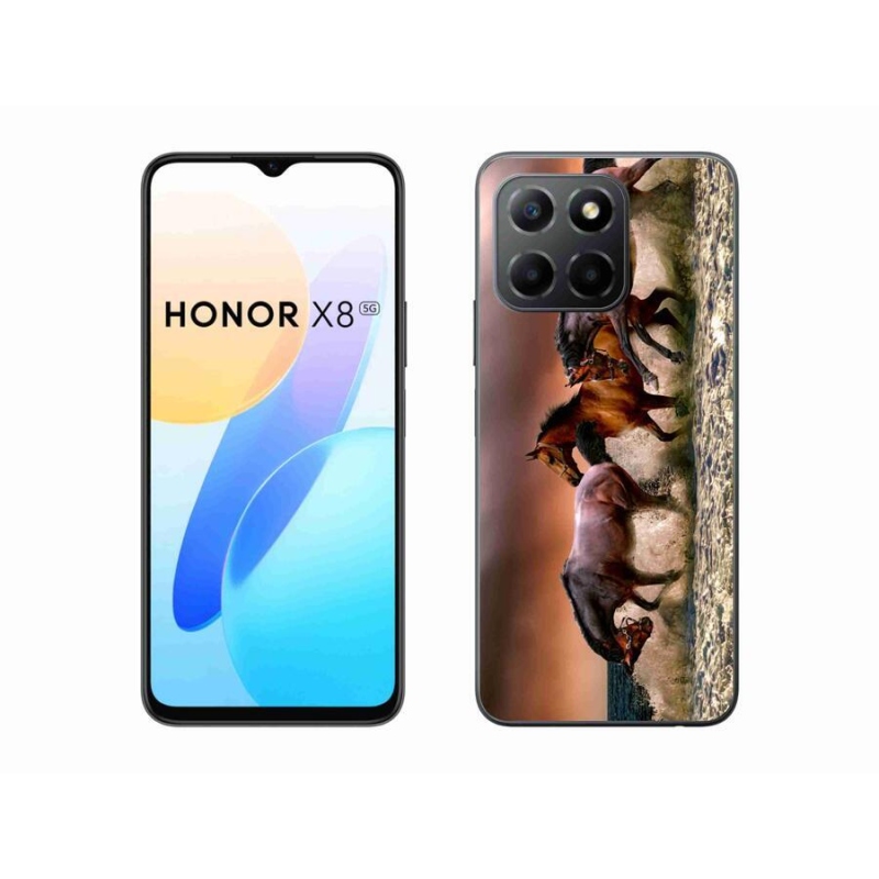 Gél tok mmCase a Honor X8 5G/Honor 70 Lite 5G számára - lovak 1